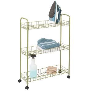 Honey Can Do 23 x 31 Olive 3 Tier Rolling Utility Cart