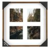 Enchante 5 x 5 Walnut Wood 4 Photo Collage Frame