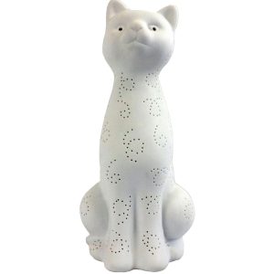 All The Rages Porcelain Kitty Cat Shaped Animal Light Table Lamp