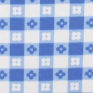 Blue Floral Gingham Blizzard Fleece Fabric