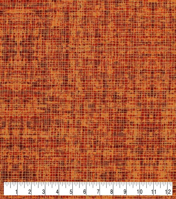 Rust Crosshatch Harvest Cotton Fabric - Image 3