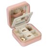 RubyCash 5 Blush Faux Leather Zippered Travel Jewelry Organizer Box