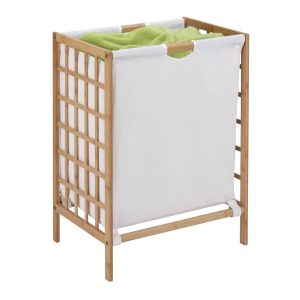 Honey Can Do 17 x 21.5 Natural   Beige Bamboo Frame Hamper