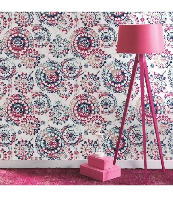 RoomMates Wallpaper Pink   Blue Bohemian - Image 2