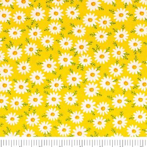 Singer Daisies on Yellow Quilt Cotton Fabric