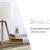 All The Rages Triangular Natural Wood Table Lamp with Fabric Shade