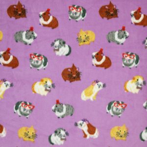 Purple Gerbil Toss Anti Pill Plush Fleece Fabric
