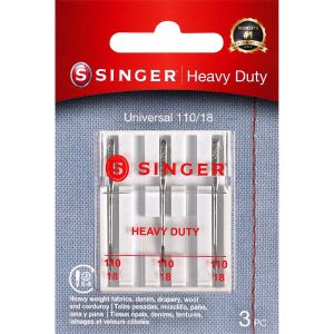 SINGER Universal Heavy Duty Sewing Machine Needles Size 110/18 3ct