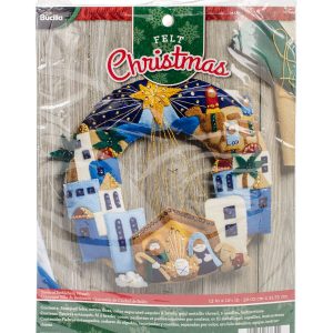 Bucilla Town Of Bethlehem Wreath Needle Felting Applique Kit