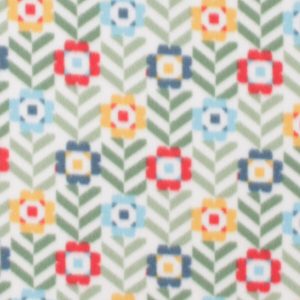 Green Geometric Floral Blizzard Fleece Fabric