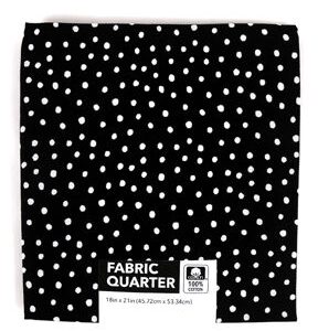 18 x 20 Dots on Black Cotton Fabric Quarter 1pc by Keepsake Calico