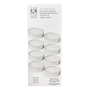 10pk White Unscented Tealights by Place   Time