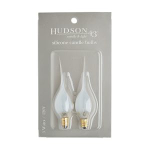 5 Watt White Silicone Flamless Candle Replacement Bulbs 2pk by Hudson 43