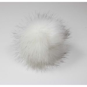 5 White   Black Faux Fur Clearance Pom by K+C