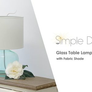 All The Rages Glass Table Lamp with Fabric Shade