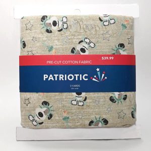 3yd Gray I Woof You Statue Of Liberty Precut Foil Cotton Fabric