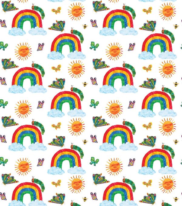 Eric Carle Caterpillar Rainbow Cotton Fabric - Image 2
