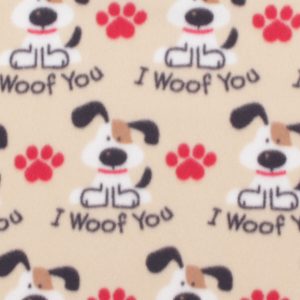 Brown I Woof You Blizzard Fleece Fabric