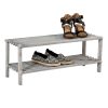 Honey Can Do 10.5 x 12 Gray 2 Tier Wood Shoe Rack