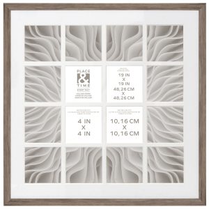 19 x 19 Natural 16 Photo Collage Frame by Place   Time