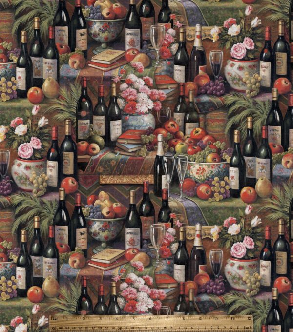 Wine   Fruits Novelty Cotton Fabric - Image 2