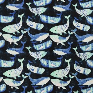 Whimsical Whales Super Snuggle Flannel Fabric