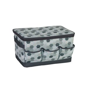 Everything Mary 8.5 x 8 Gray Honeycomb Craft Organizer With Lid