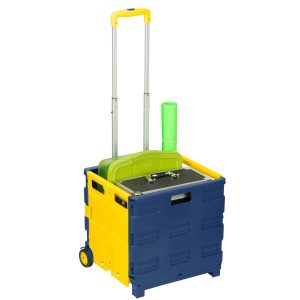 Honey Can Do 18 x 39 Blue   Yellow Folding Utility Cart With Handle