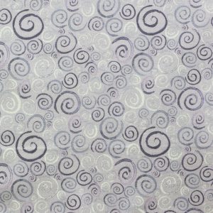 Purple Swirls Quilt Glitter Cotton Fabric by Keepsake Calico