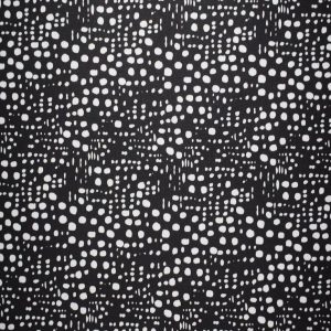 White Funky Dots on Black Quilt Cotton Fabric by Quilter s Showcase
