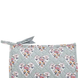 Vera Bradley Mon Amour Gray Trapeze Cosmetic Case
