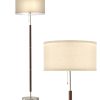 Brightech Carter LED Floor Lamp   Walnut Brown