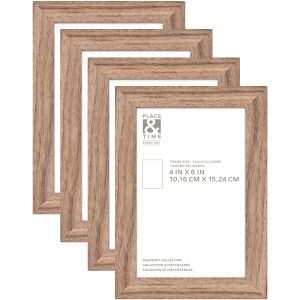4 x 6 Walnut Tabletop Picture Frames 4pk by Place   Time