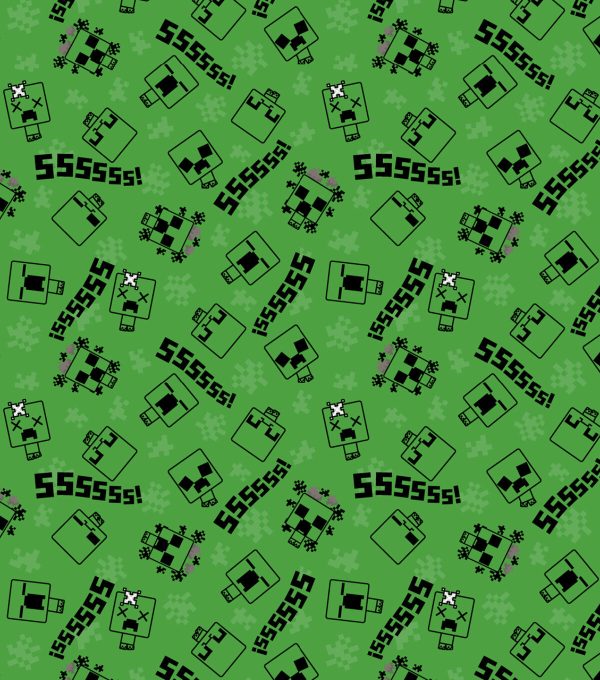 Minecraft Chibi Creeper Cotton Fabric - Image 2