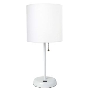 All The Rages 19.5 Metal Outlet Base Desk Lamp With USB Port   Shade