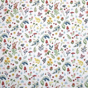 Floral on White Super Snuggle Flannel Fabric
