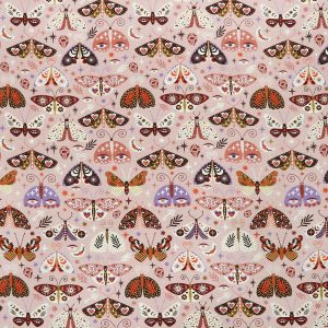 Intricate Butterflies Pink Super Snuggle Flannel Fabric - 1