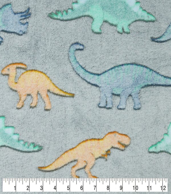 Sew Lush Dino Embossed Fleece Fabric - Image 3