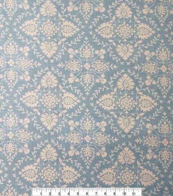 Blue Damask Super Snuggle Flannel Fabric - Image 2