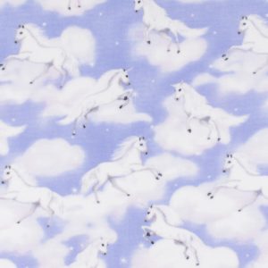 Magical Unicorns on Purple Anti Pill Fleece Fabric