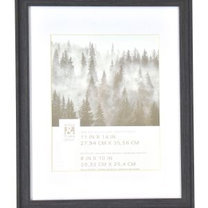 11 x 14 Matted to 8 x 10 Black Wall Frame by Place   Time