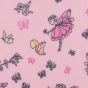 Fairy Princess on Pink Anti Pill Plush Fleece Fabric