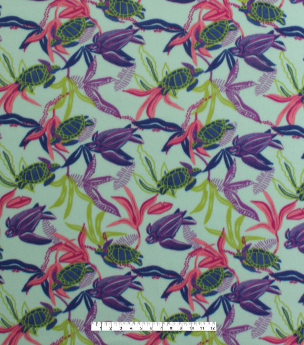 Bright Sea Turtles Blizzard Fleece Fabric - Image 2