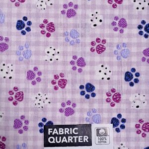 18 x 21 Paws on Gingham Novelty Cotton Fabric Quarter 1pc