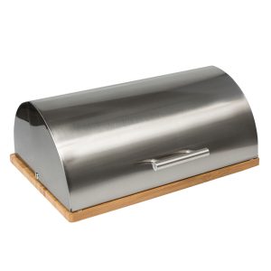 Honey Can Do 15 x 6 Steel Bread Box With Bamboo Cutting Board