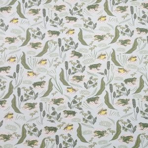 Green Springtime Frogs Super Snuggle Flannel Fabric