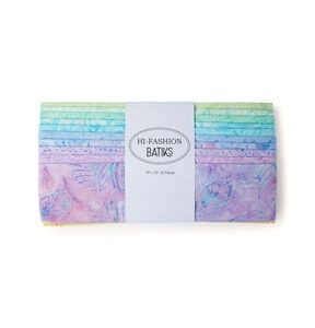 10 Pastel Batik Cotton Fabric Squares 42pc