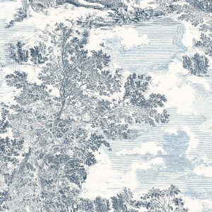 Surface Style 20.5  x 18  Sapphire Serene Scenes Peel   Stick Wallpaper