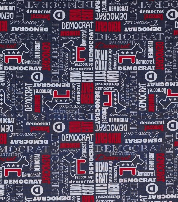 Democratic Tossed Allover Patriotic Cotton Fabric - Image 2