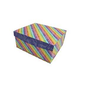 16 Multicolor Diagonal Stripes Flip Top Box by Place   Time